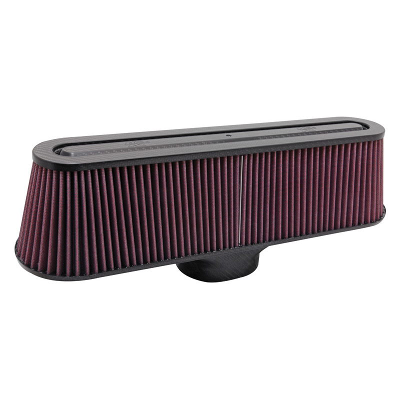 K&N Universeel filter - carbonvezel - ovale aansluiting van 84x106mm, 476mm x 127mm bodem, 425mm x 76mm top, 122mm hoogte (RP-5135)