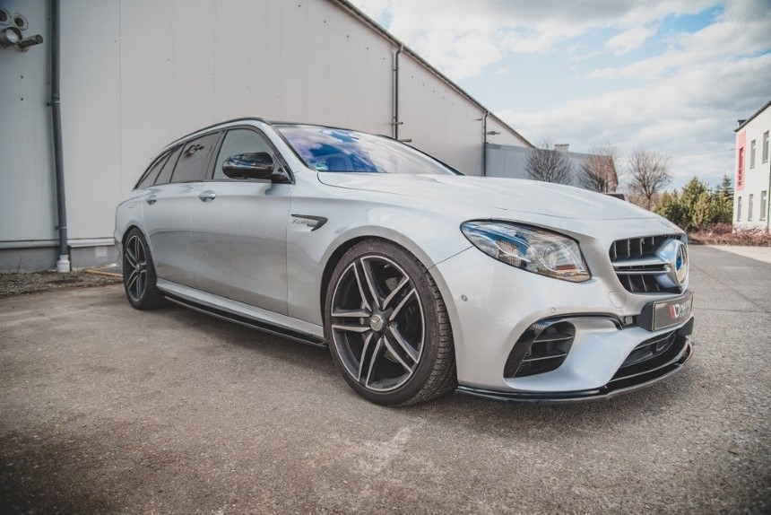 Zijskirts Mercedes E63 AMG Estate W213 Maxton Design glans zwart