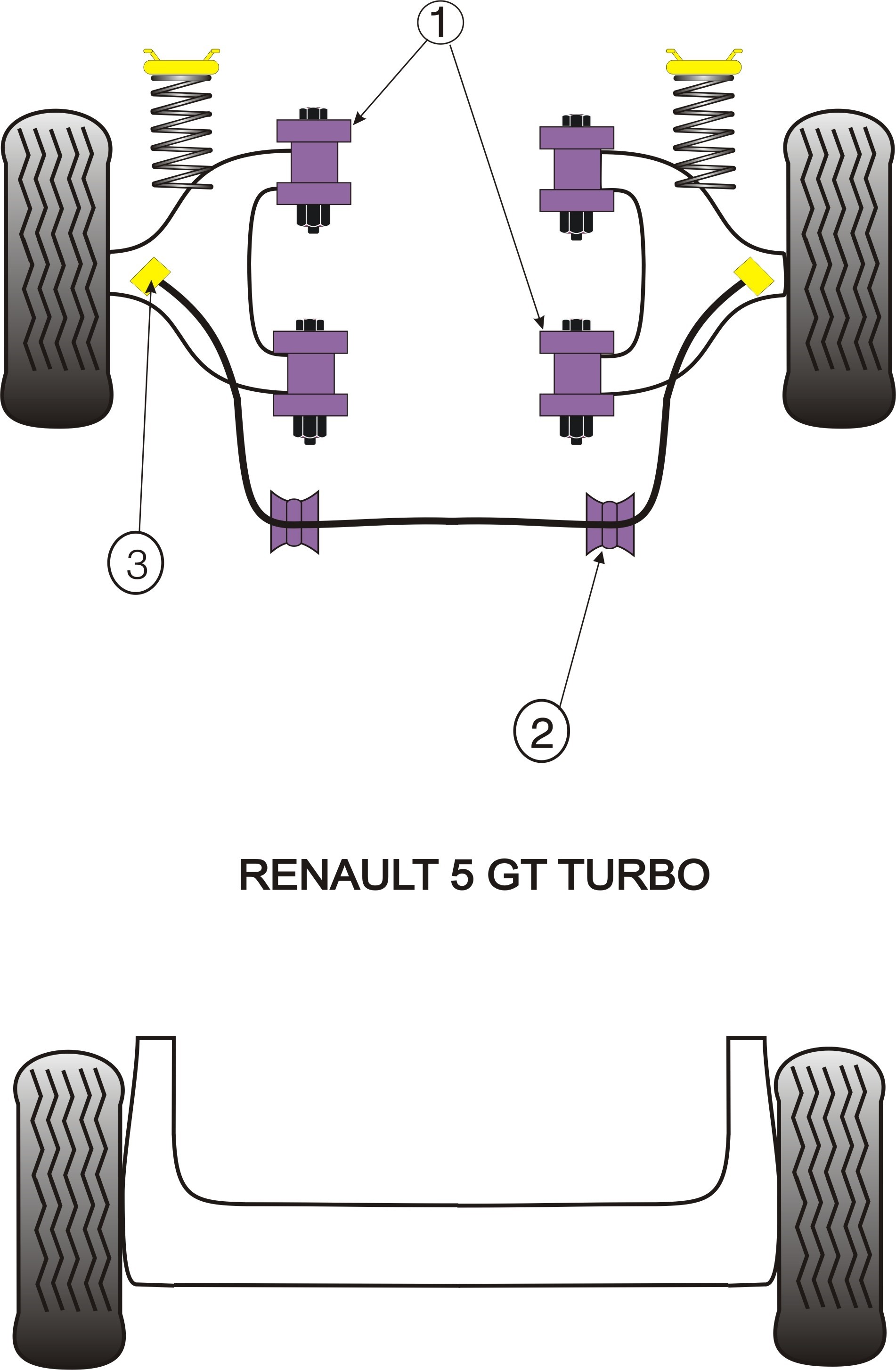 Renault 5 GT Turbo Front Anti Roll Bar Inner Mount 19mm - PowerF