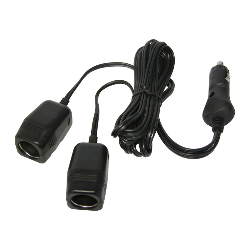 Carpoint Dubbele Contactdoos Sigarettenaansteker met 2m Kabel 12V 8A