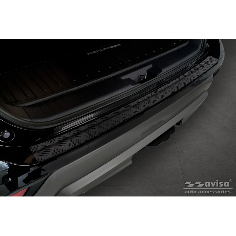 Matzwart Aluminium Achterbumperprotector  Toyota Highlander IV (XU70) 2020- 'Riffled Plate'