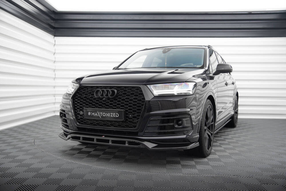 Voorspoiler V.2 Audi SQ7 / Q7 S-Line Maxton Glanzend Zwart