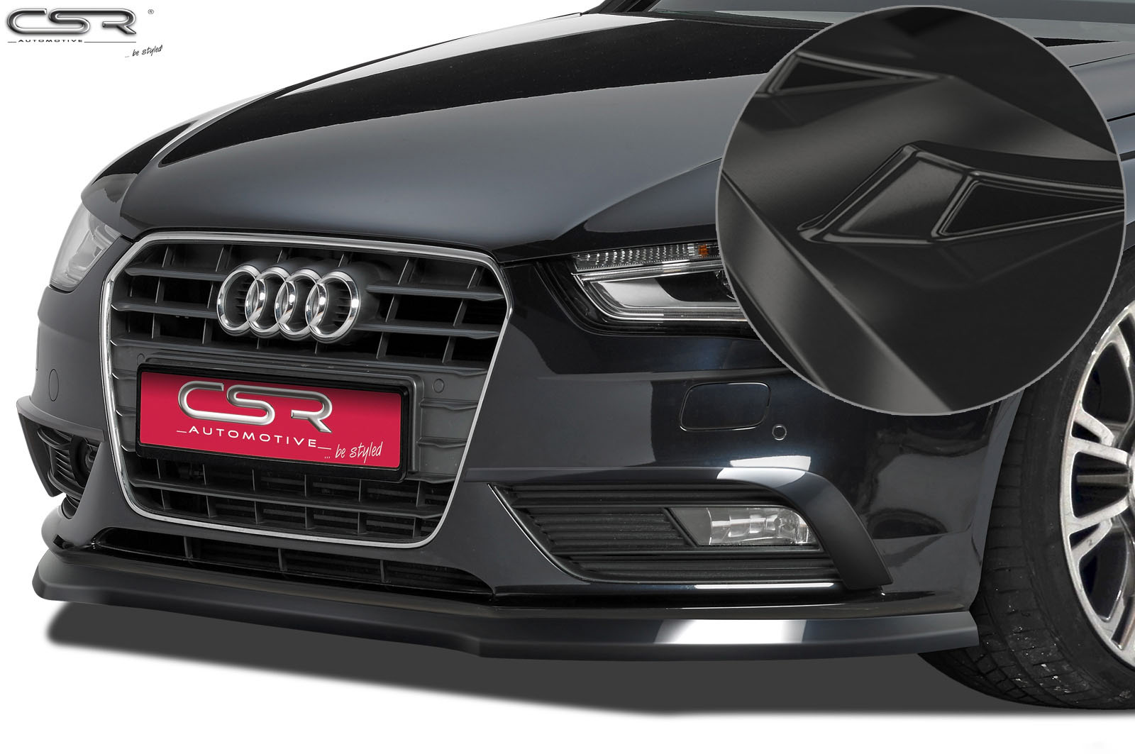 Voorspoiler Audi A4 B8 Glans Zwart – 11/2011–2015