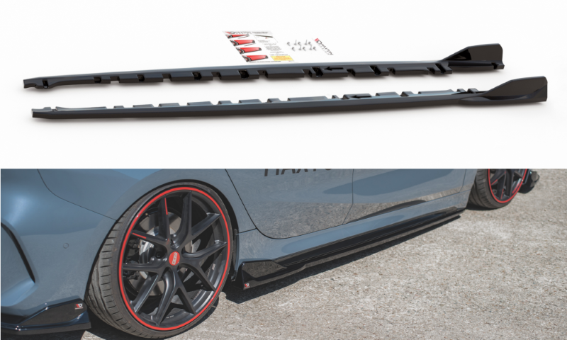Zijskirts BMW 1 Serie F40 M-Pack/ M135i Glans Zwart V3