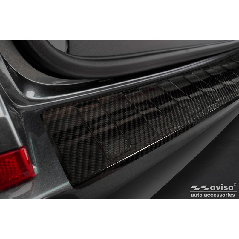 Echt 3D Carbon Achterbumperprotector  Volkswagen Caravelle T6 2015-2019 & Caravelle T6.1 2019- (met achterklep) 'Ribs'