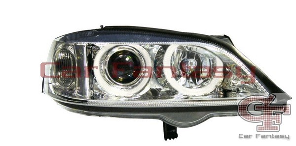 Faros Opel Astra G Angel Eyes cromo