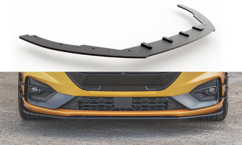 Voorspoiler Ford Focus ST / ST-Line Mk4 (Racing) Glanzend Zwart