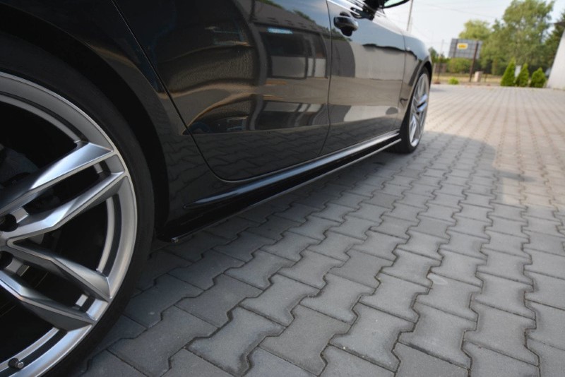 Zijskirts Diffusers Audi S5 / A5 / A5 S-Line 8T / 8T FL Sportback Glanzend Zwart