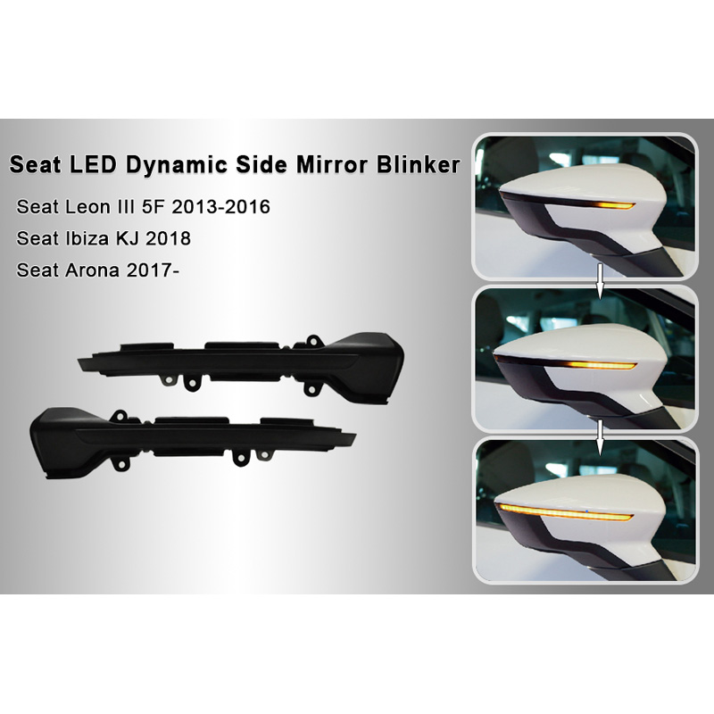 Set LED Zijspiegel-Knipperlichten  Seat diverse modellen - Rookgrijs - incl. Dynamic Running Light