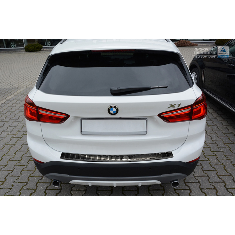Zwart RVS Achterbumperprotector  BMW X1 (F48) 2015-2022 'Ribs'