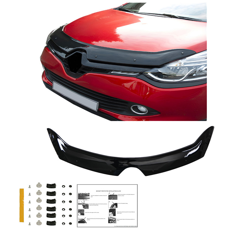 Motorkapbeschermer (steenslagcover)  Renault Clio D 2012-2019 - Glanzend zwart