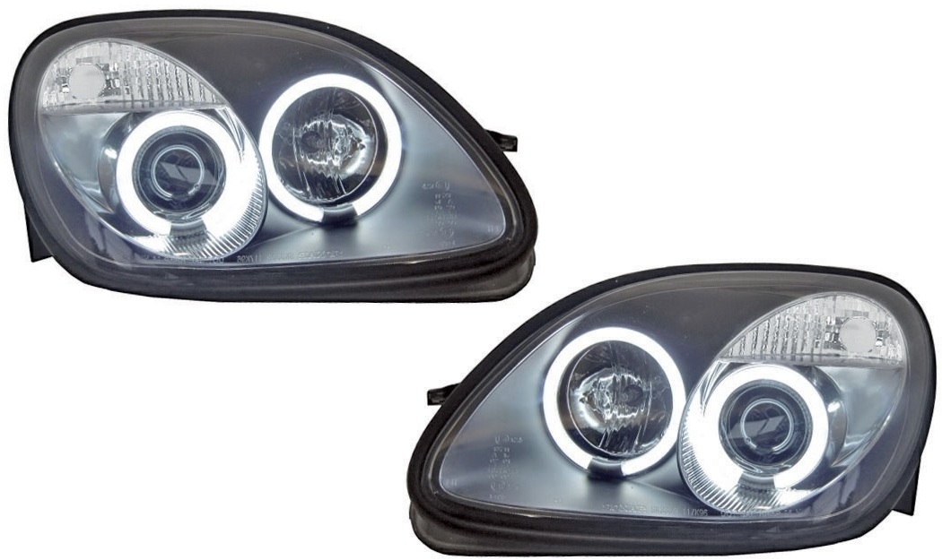 Faros Mercedes SLK 96-04 H1+H1 Angel Eyes CCFL clear black