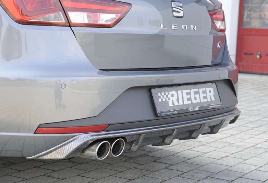 Diffuser Seat Leon F5 FR Rieger dubbele uitlaat links 5 dr. ST Carbon-look