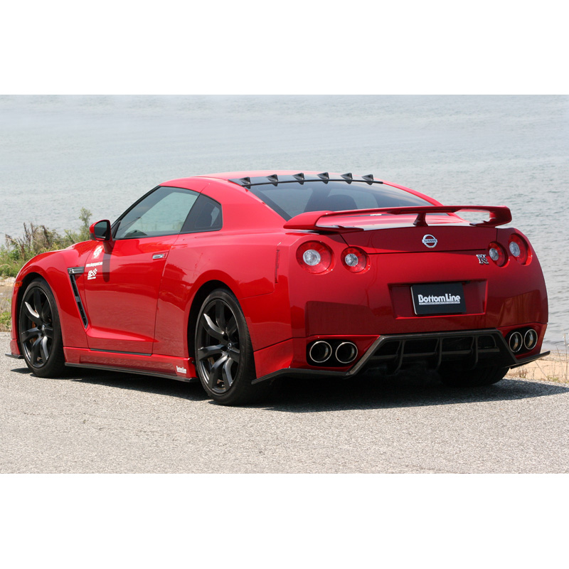 Chargespeed Achterbumperskirt (Diffuser)  Nissan GT-R R35 BottomLine (FRP Zwart)