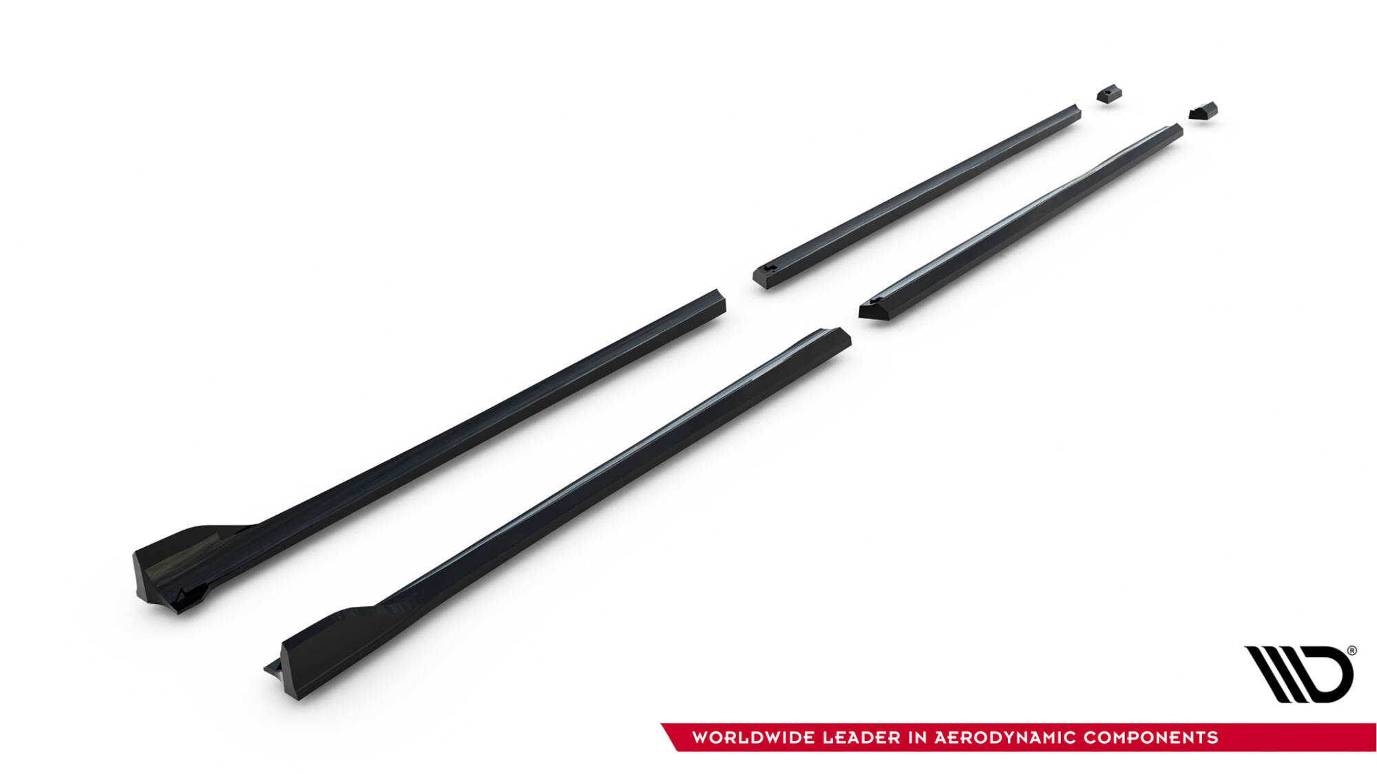 Zijskirts V.2 Mercedes-Benz V-Class Long AMG-Line W447 Maxton Glanzend zwart