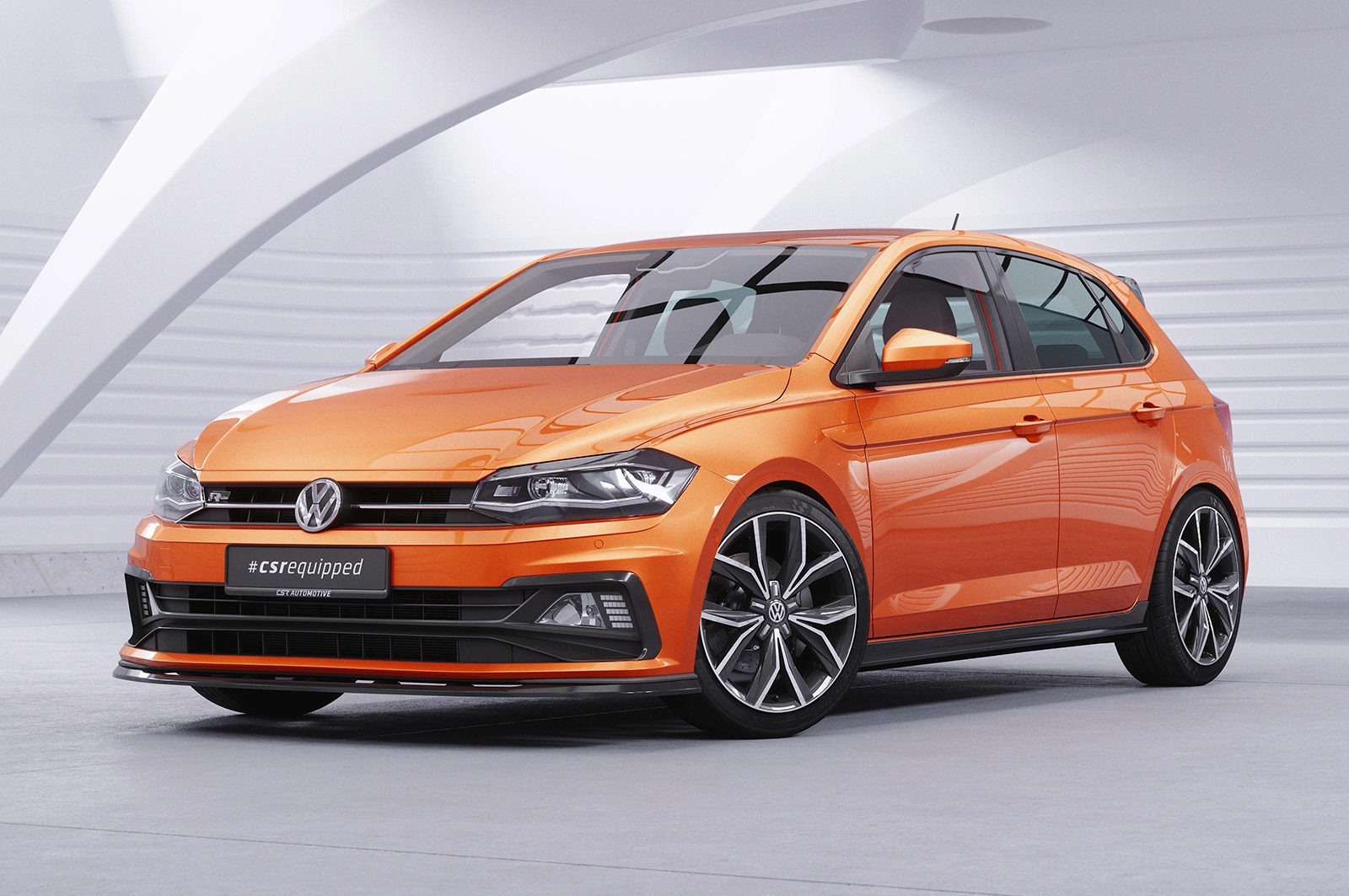 Voorspoiler VW Polo VI 2G (Typ AW) GTI / R-Line Glans Zwart – 12/2017–