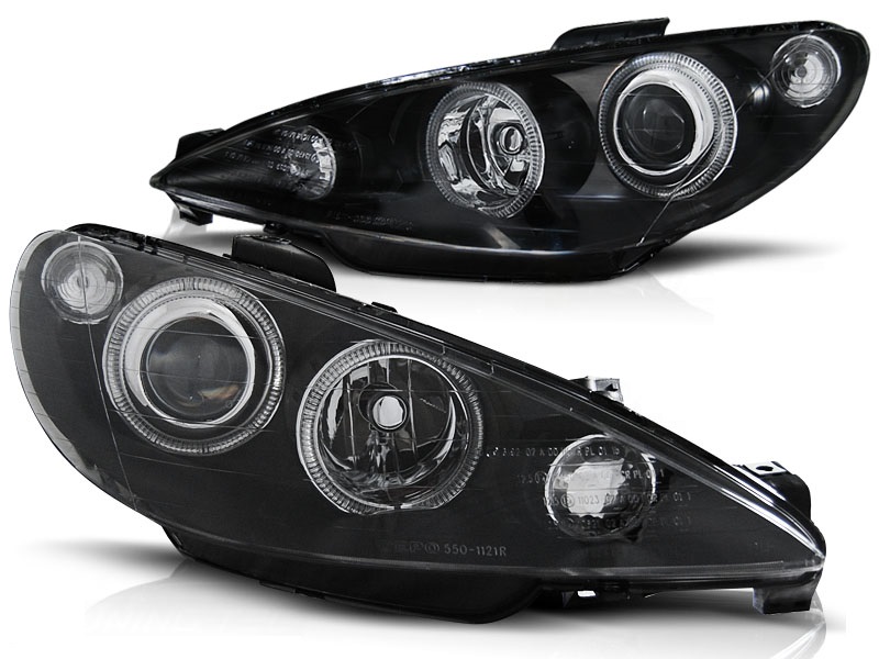 Faros Peugeot 206 Angel Eyes elr negro AANBIEDING