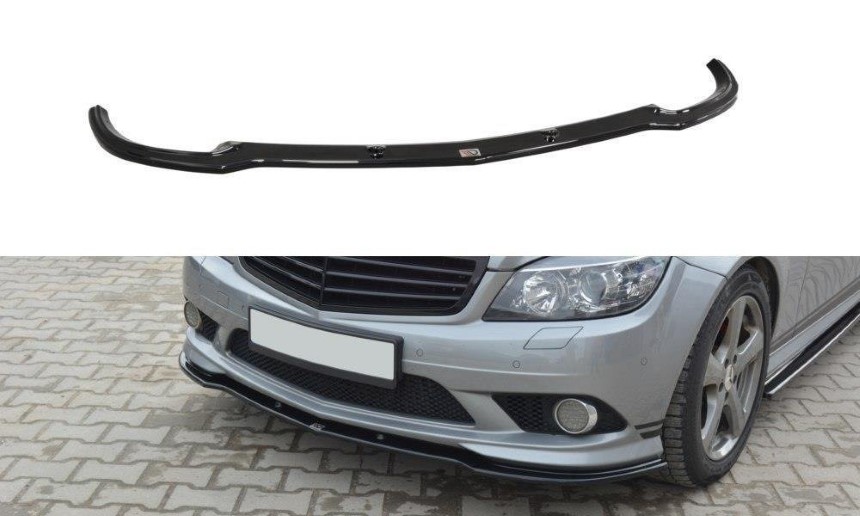 Voorspoiler Mercedes C-klasse W204 AMG-Line Maxton Design glans zwart