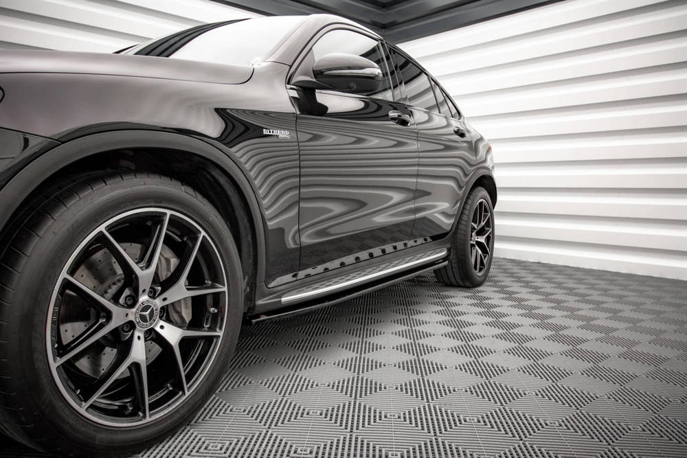 Zijskirts Mercedes GLC AMG Pakket X253 Maxton Glans Zwart