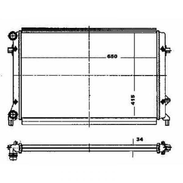 Radiator A 3 GOLF V+PLUS 03-10 650x415x34 ZIE 11.01