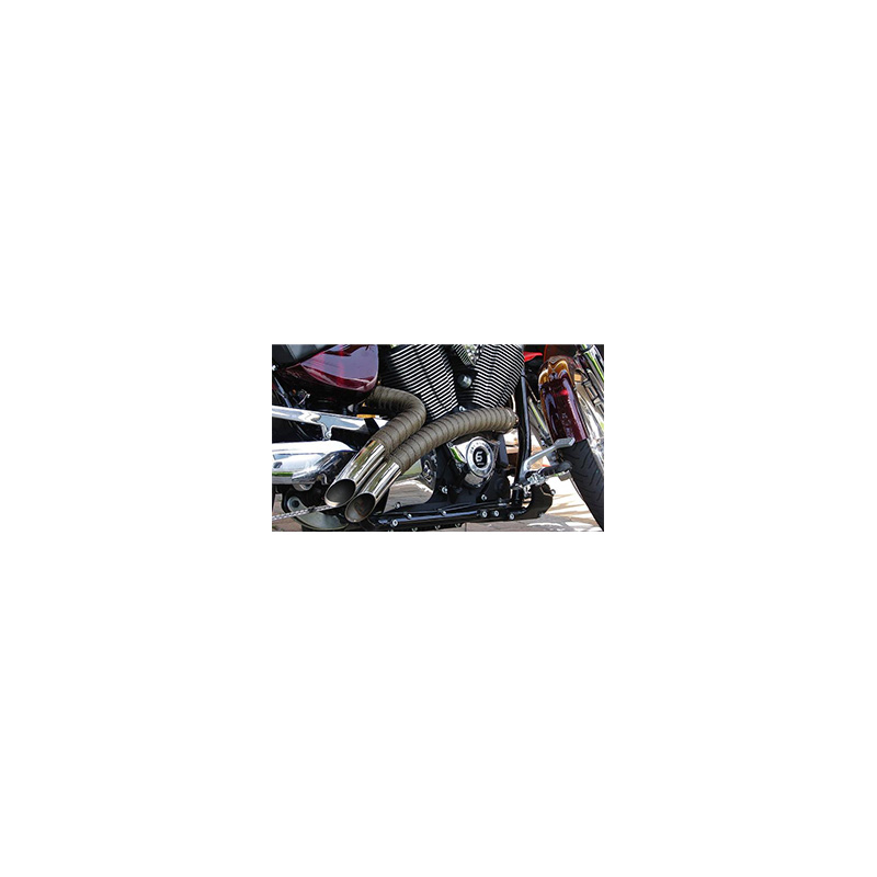 Simoni Racing Warmte-isolerende Uitlaat Wrap Kit 1 - 15m x 5cm + 6 klemmen < 1000°C - Titaniumvezel