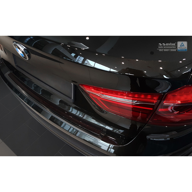 RVS Achterbumperprotector 'Deluxe' BMW X6 F16 2014- Zwart/Rood-Z