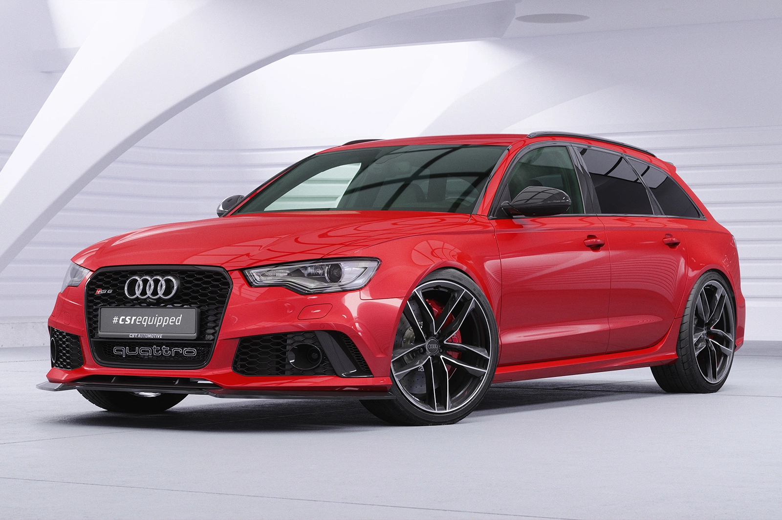 Voorspoiler Audi RS6 C7 Glans Zwart (2013-2018)
