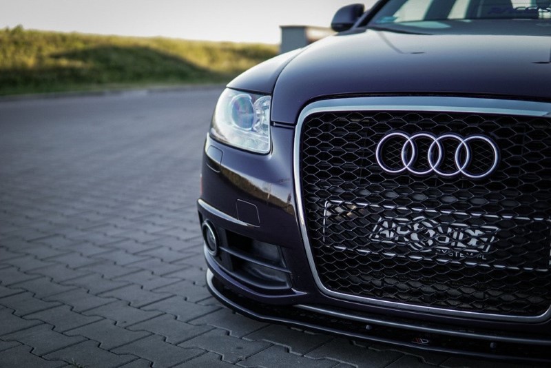 Voorspoiler Audi A6 S-Line C6 FL Sedan Glanzend Zwart