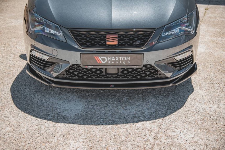 Voorspoiler Seat Leon FR 5F Maxton Design glans zwart V.5