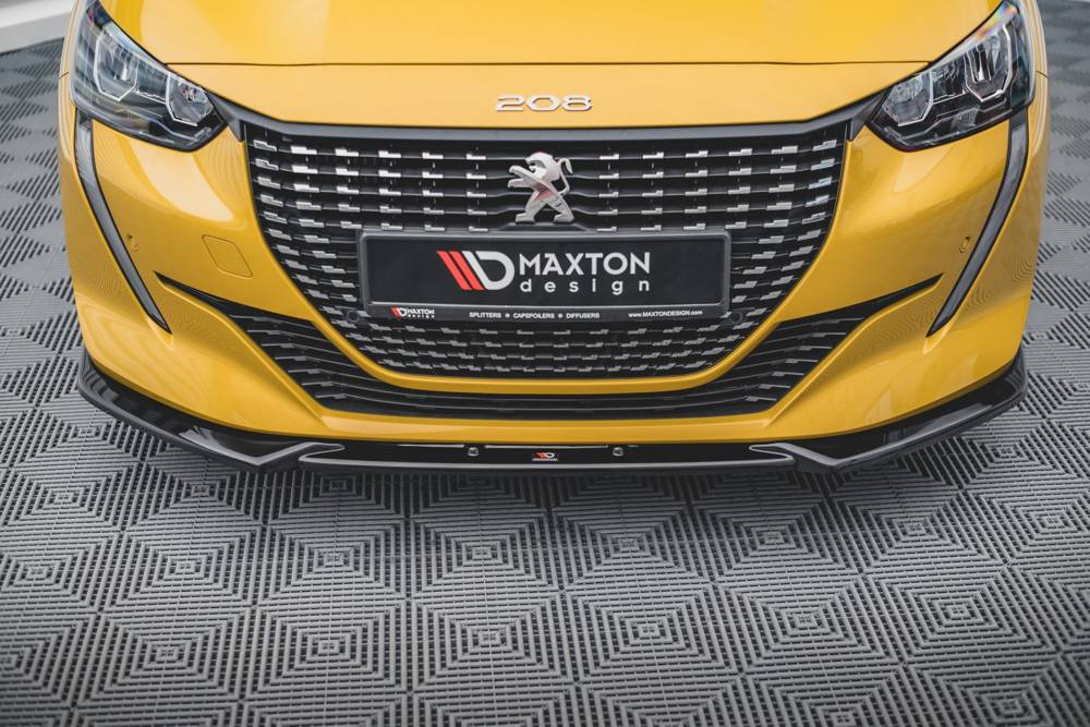 Voorspoiler V.2 Peugeot 208 Mk2 Maxton Glans Zwart