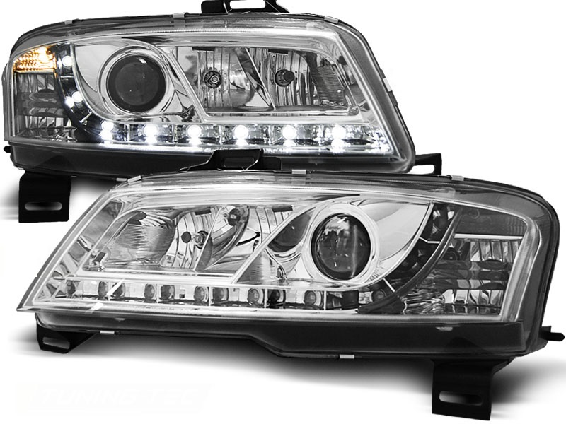 Headlights Fiat Stilo 3drs 01-08 Devil Eyes Dlite LED Chro