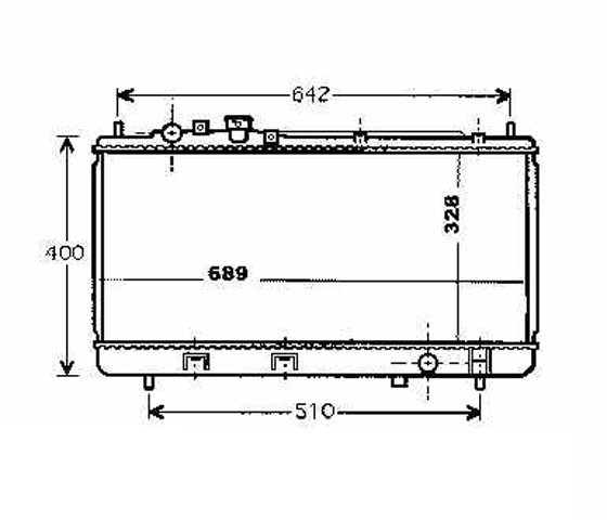 Radiator MAZDA 323 00-03 328x689 1.3I-16V +AC