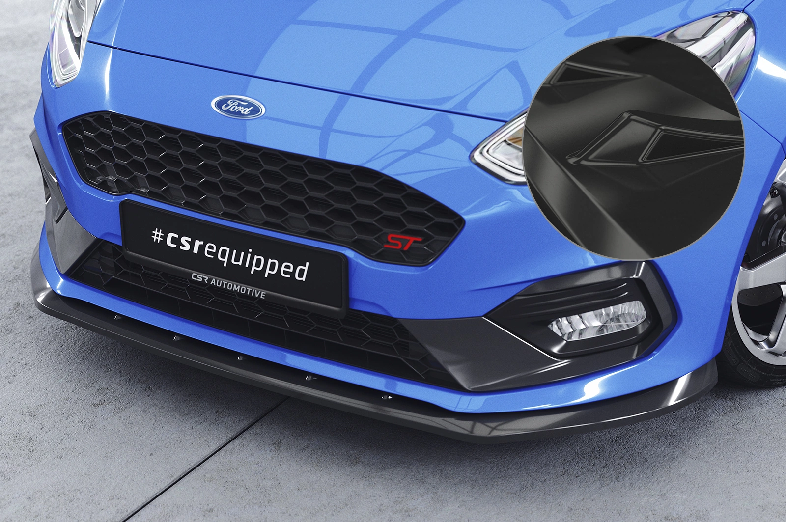 Voorspoiler Ford Fiesta MK8 ST/ST-Line Glans Zwart – 2017–