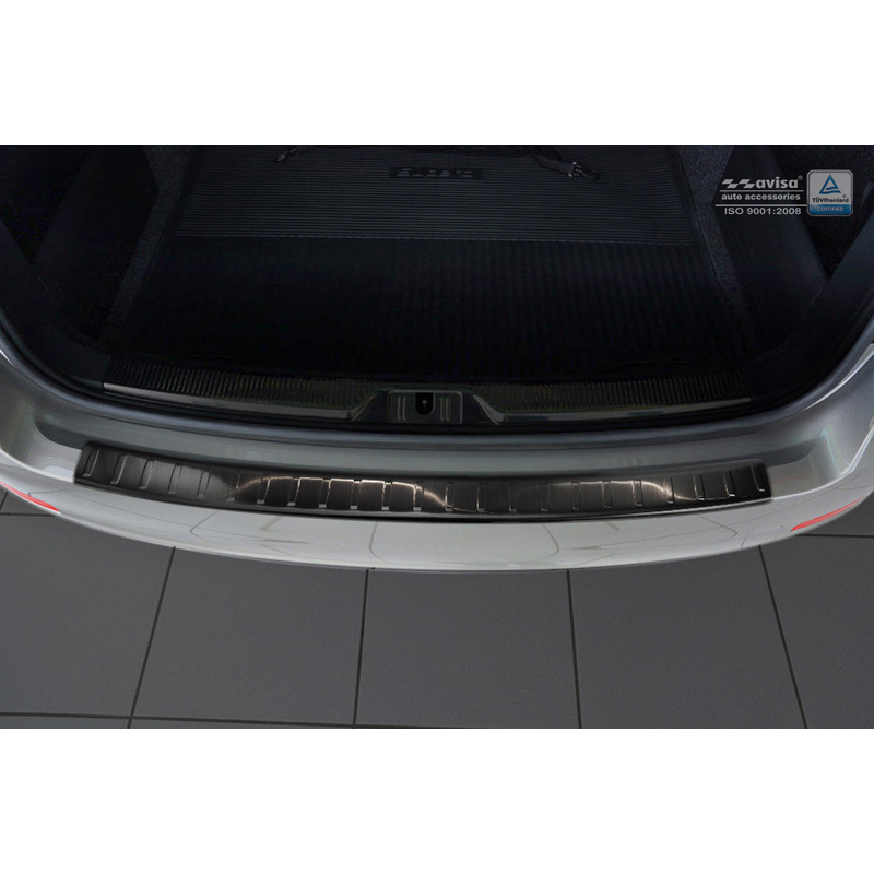 Zwart RVS Achterbumperprotector Skoda Superb Kombi 2013-2015 'Ri