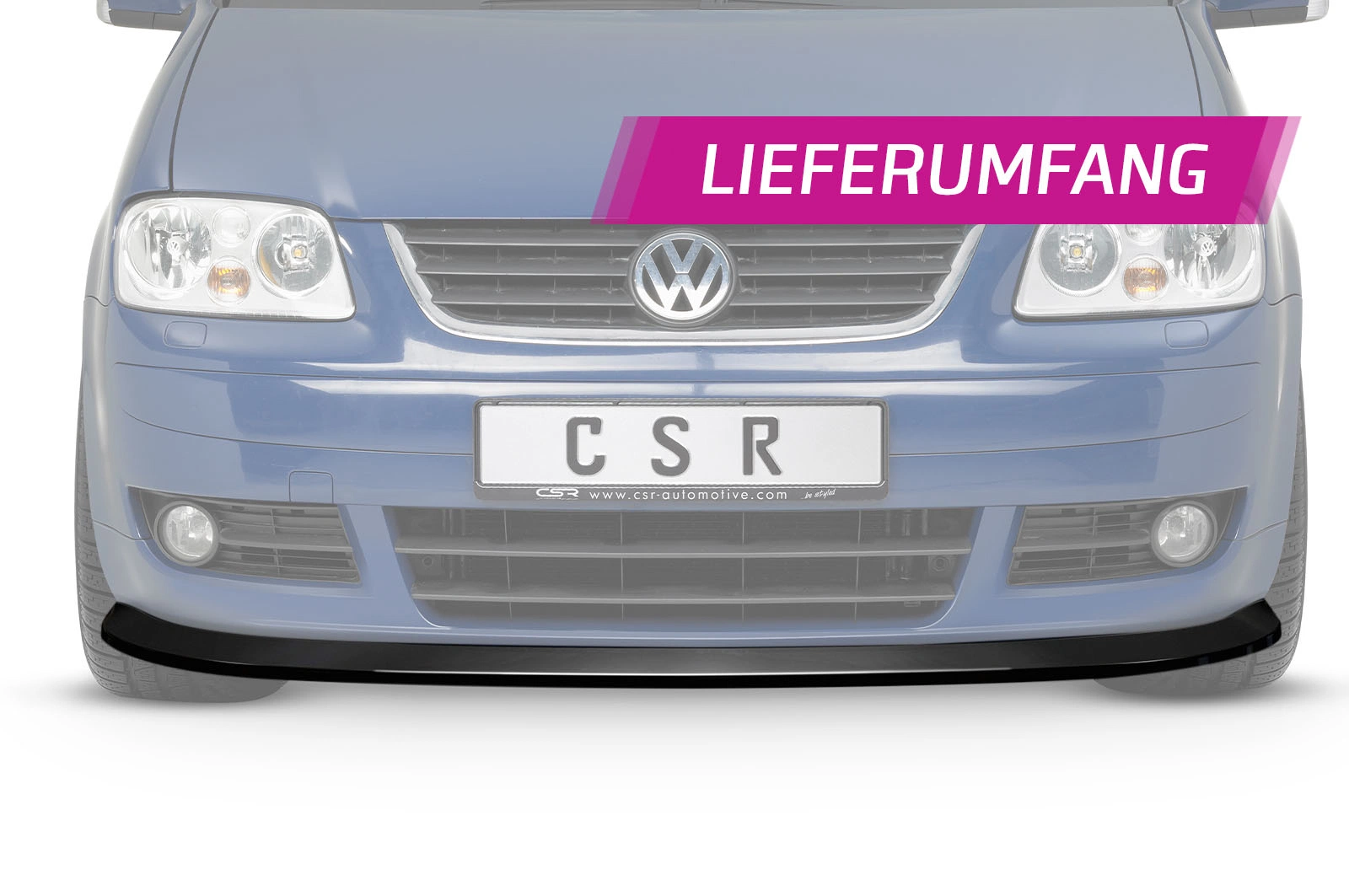 Voorspoiler VW Touran I (Typ 1T) Glans Zwart – 2003–2006