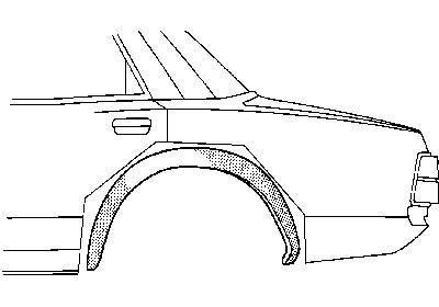spatbordrand, binnen, smal, links Volvo 240, 1974 -1991
