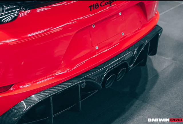 Porsche 718 Cayman/Boxster BKSS Style Carbon Fiber Diffuser 2017-2021
