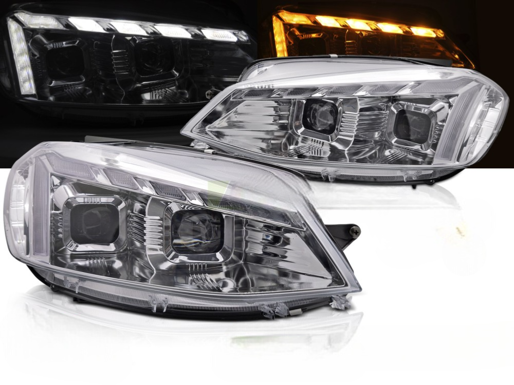 Headlights VW Golf VII with led DRL 12- black