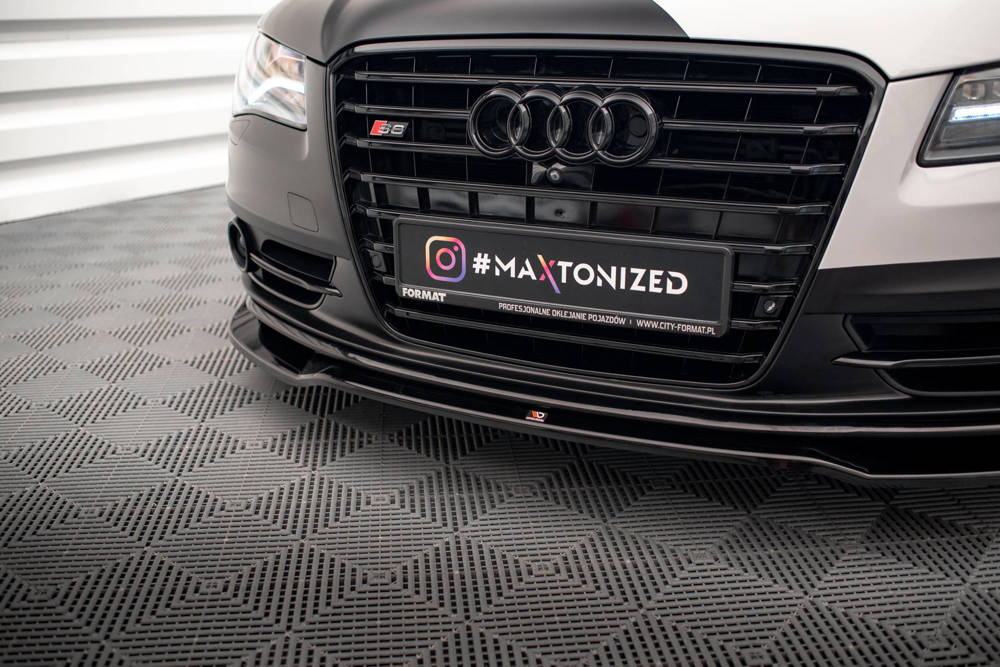 Voorspoiler V.1 Audi S8 D4 Maxton Glans Zwart