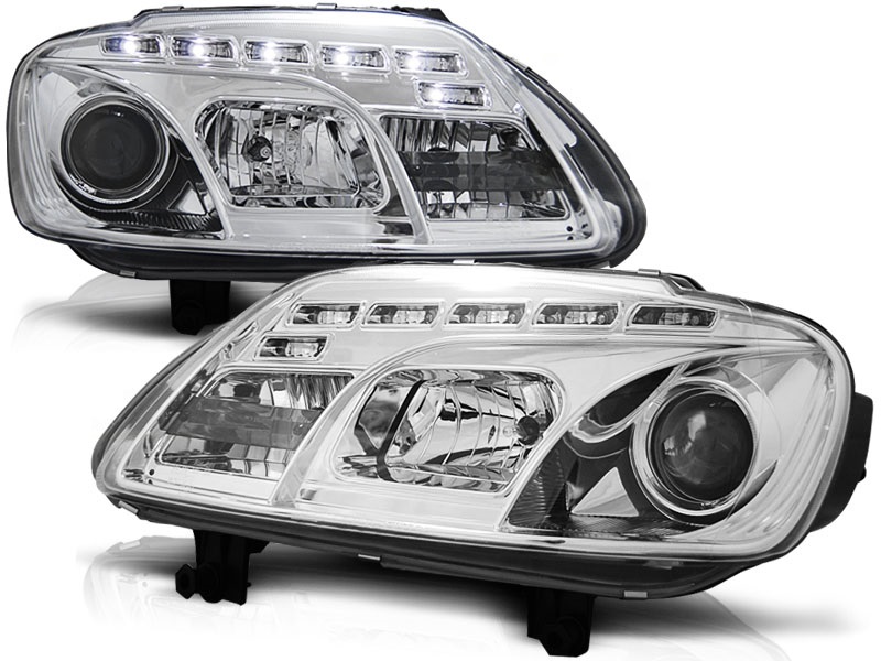 Faros VW Touran Dayline Los ojos del Diablo cromo