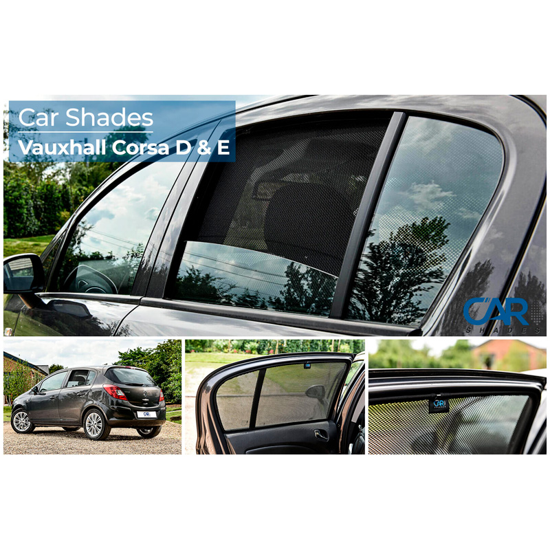 Set Car Shades (achterportieren)  Opel Corsa D 5 deurs 2006-2014 & Corsa E 5 deurs 2014-2018 (2-delig)