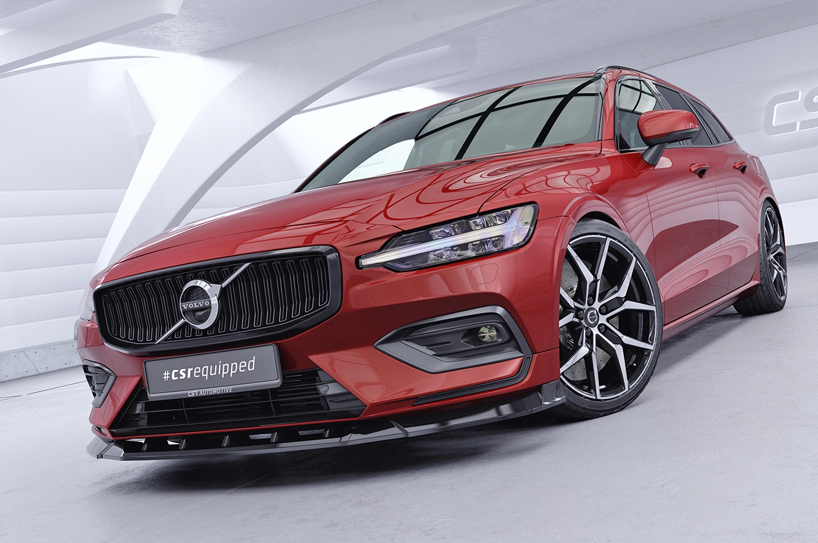 Voorspoiler Volvo S60 (3e Gen) / V60 (2e Gen) Glans Zwart - CSR Design