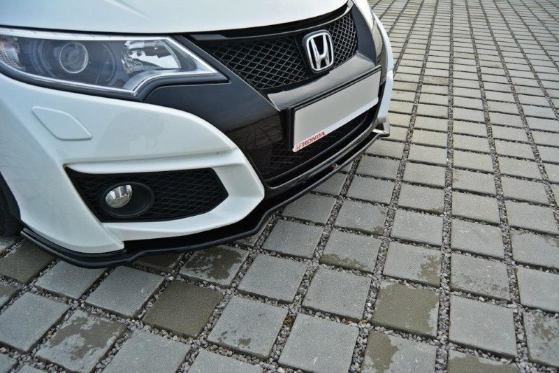 Voorspoiler Honda Civic Mk9 Facelift Glanzend Zwart
