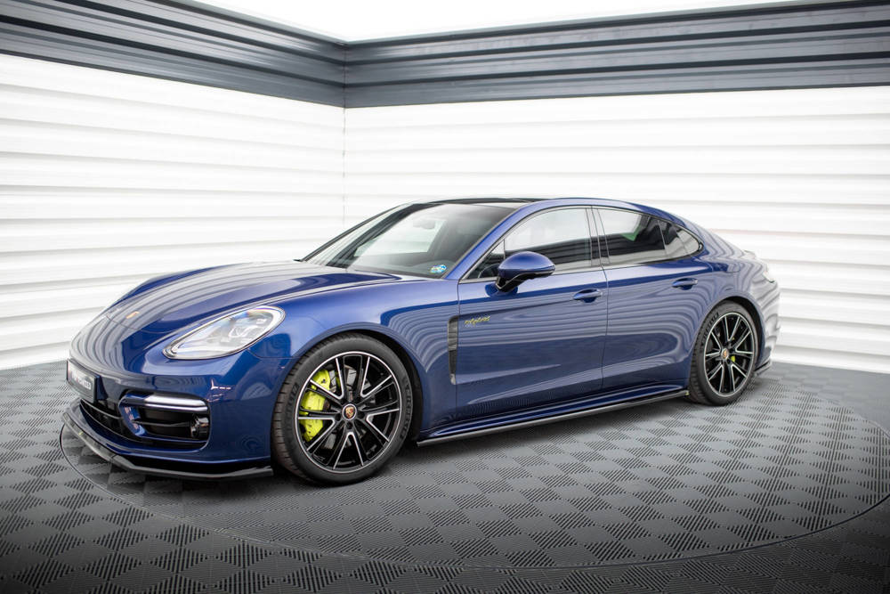 Zijskirts Porsche Panamera E-Hybrid 971 Facelift  2020 - Maxton Glans Zwart