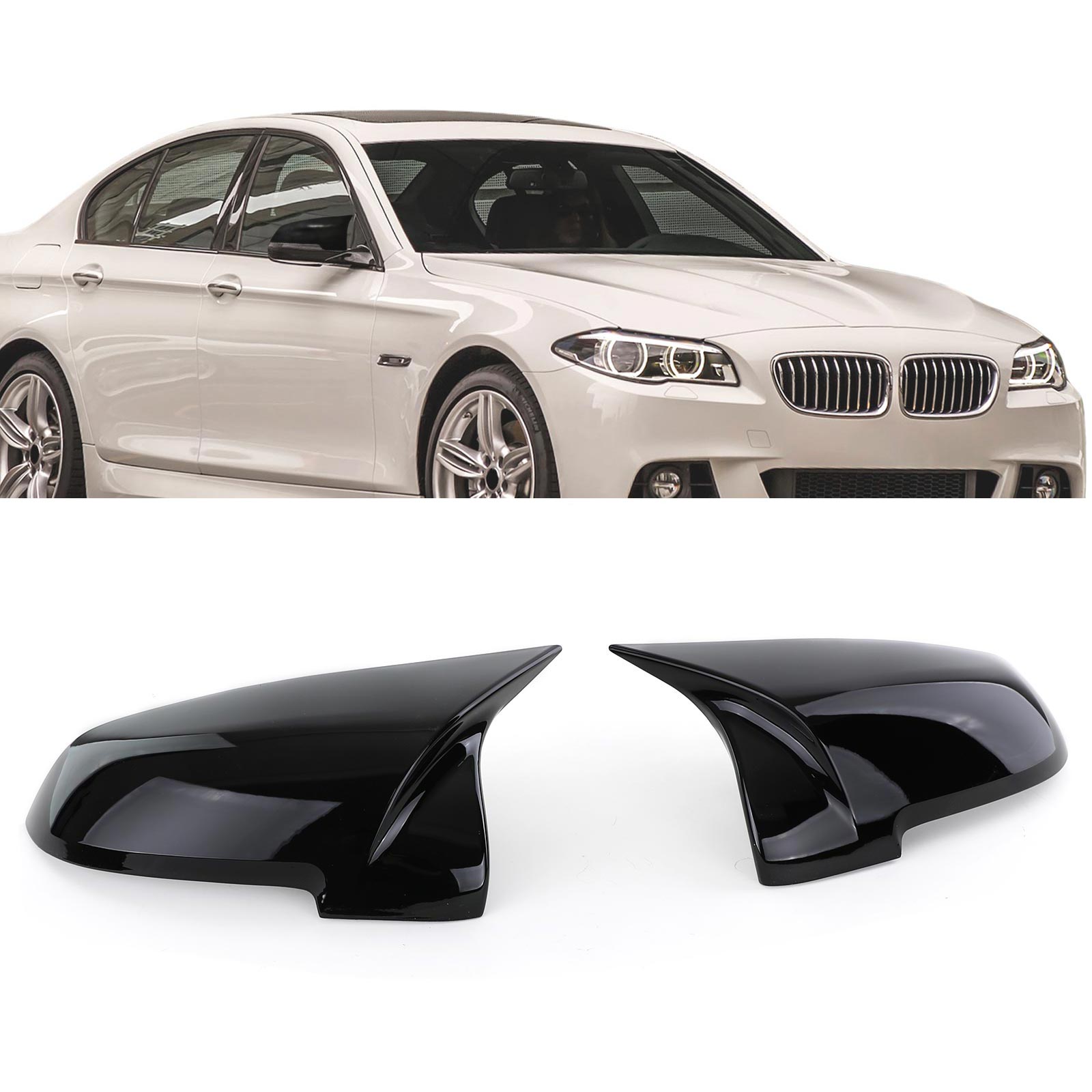 Spiegelkappen BMW 5 Serie F10 F11 F18 Facelift Zwart