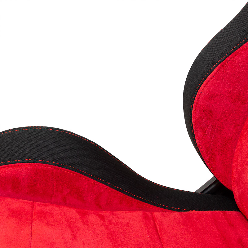 Sportstoel "Eco Soft" Stof/Suede Zwart/Rood