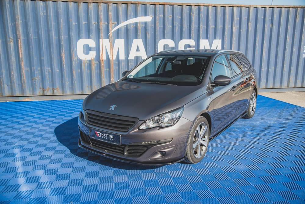 Voorspoiler Peugeot 308 MK2 Facelift 18-.. Glans Zwart