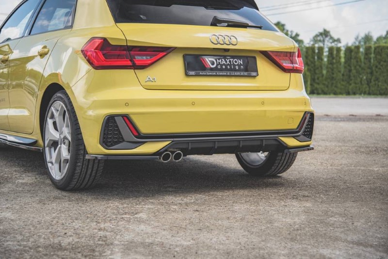 Achterzijde splitters Audi A1 S-line GB glanzend zwart