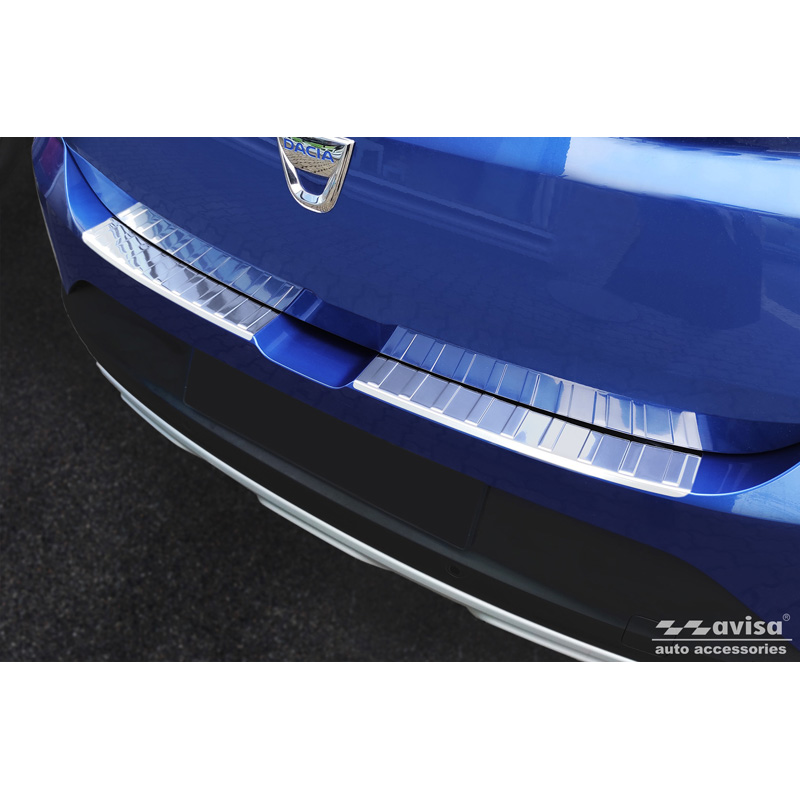 RVS Achterbumperprotector  Dacia Sandero III 2020-2022 & Facelift 2022- incl. Stepway 'Ribs' (2-delig)