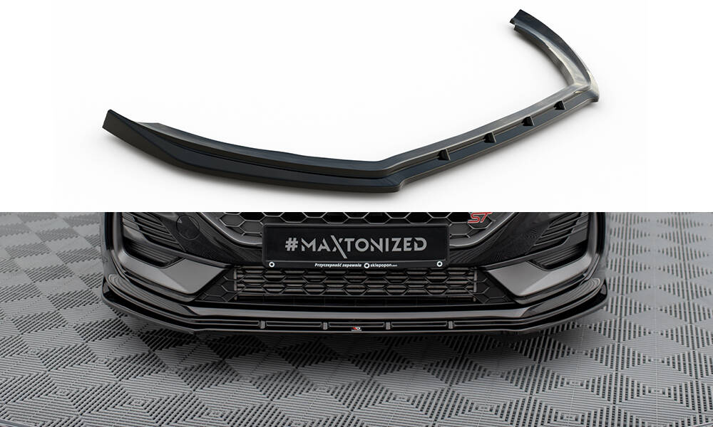 Voorspoiler V.2 Ford Fiesta ST / ST Line Mk8 FL Maxton Glans Zwart